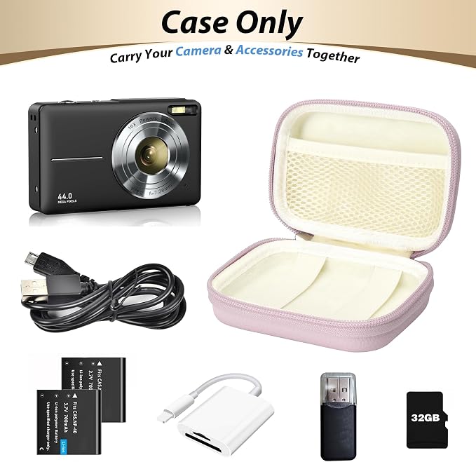 Digital Camera Case for KODAK PIXPRO FZ55/FZ45, Case Only, Purple | Fits CAMKORY DC403 and Canon PowerShot ELPH 360 HS Compact Digital Cameras, Small Hard Shell Camera Pouch with Mesh Pocket - Image 4