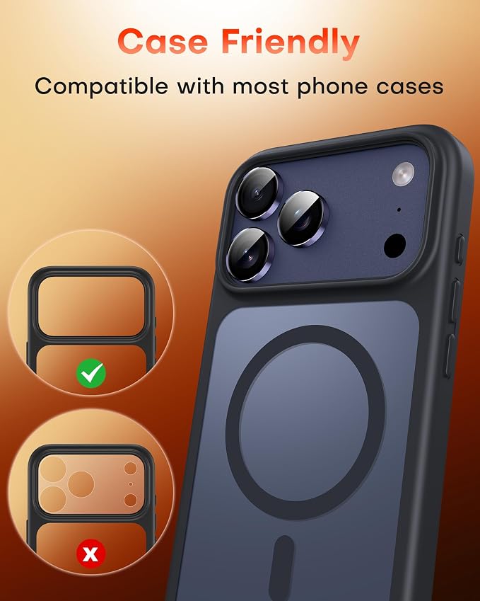 TOCOL Camera Lens Protector for iPhone 17 Pro Max/iPhone 17 Pro Tempered Glass HD Individual Scratch Resistant Camera Cover Accessories Case Friendly 2 Pack（Purple） - Image 7