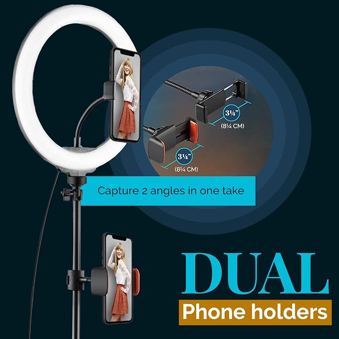 GearLight 12" LED Ring Light Stand and Phone Holder - Selfie Light Tripod w/Adjustable Height and Lighting Modes for TikTok, YouTube, Zoom, Video Recording, Computer, Makeup & Photography - Image 8