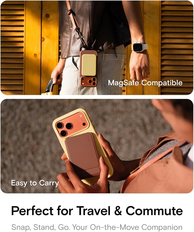 MOFT Phone Tripod Stand, Portable Selfie Stick for iPhone, Mulit-Angle | Pocket Size | Strong Magnets l MOVAS Leather | Magsafe Compatible | Easy to Charge | Stylish |For Content Creators - Image 6