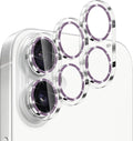 Dengduoduo 3 Pack Camera Lens Protector for iPhone 17, Tempered Glass, Ultra HD, 9H Hardness, Anti-Scratch, Case Friendly,[No Affect on Night Shots], Glitter Dark Purple by Dengduoduo