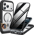 miracase for iPhone 17 Pro Privacy Series Case, Magsafe, Black | Built-in Privacy Screen Protector | 360° Full Protection | Colored Bezel & Clear Back | Shock-Absorbent | 6,3 Inch by Miracase