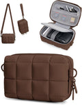 BAGSMART Small Puffy Digital Camera Case, Water-repellent, Coffee Brown | Camera Bag with 2 Carrying Ways for Canon PowerShot G7X Mark II/III/Sony DSCW800/DSCW830, Lightweight by BAGSMART