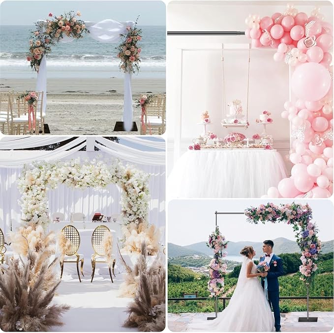 EMART Backdrop Stand Heavy Duty 10x10ft Adjustable Pipe and Drape Stand | Photo Backdrop Stand for Party Photography Wedding Birthdy Dispaly Event Festival Decorations Balloon Exhibition Photo Booth - Image 6