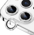 for iPhone 14 Pro/14 Pro Max Camera Lens Protector Glitter, Silver | Individual Metal, 9H Hardness, Scratch Resistant, Shockproof, Drop Protection, Case Friendly, Stylish Accessories by Xfilm