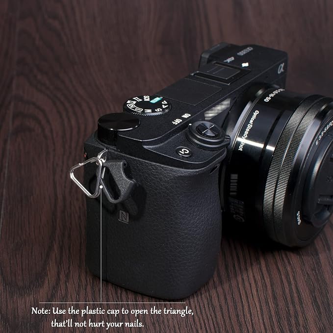 VKO Lug Ring Camera Strap Triangle Split Ring Hook Plastic Cap | Compatible with All Brand D-SLR Rangefinder Mirrorless Camera W/Round Eyelet 12mm(2 Pair) - Image 2