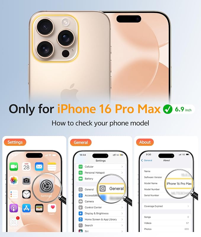 FNTCASE for iPhone 16 Pro Max Case, Fit for Magsafe, Glass Screen Protector | Full Camera Protection, Translucent Matte, 14FT Military Grade Drop Proof, Shockproof Protective Phone Cover, Desert Gold - Image 2
