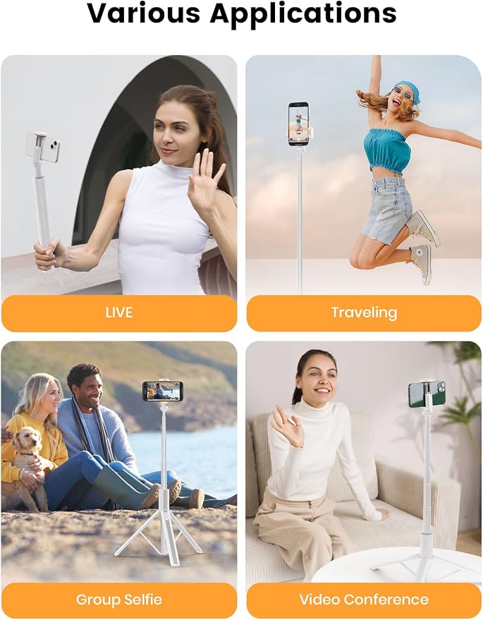 71" Phone Tripod with 1/4" Camera Mount, NT79 Extendable Selfie Stick | Extra Tall,Wireless Remote,Comapct Travel Stand Holder for Filming Video Recording,Compatible with iPhone/Samsung/Camera - Image 8