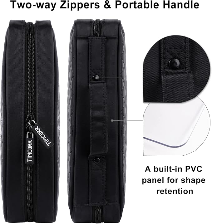160 Capacity Black Plastic CD DVD Case Organizer with PVC Panel for Portable Storage and Travel - Image 2