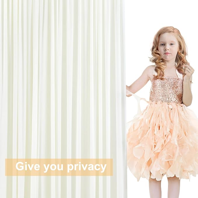 10x12 Ivory Backdrop Curtains for Wedding Party Wrinkle Free Backdrops Curtain Drapes Fabric Decorations Photo Back Drop Cloth for Baby Shower Photography Stage Reception 5ft x 12ft,2 Panels - Image 8