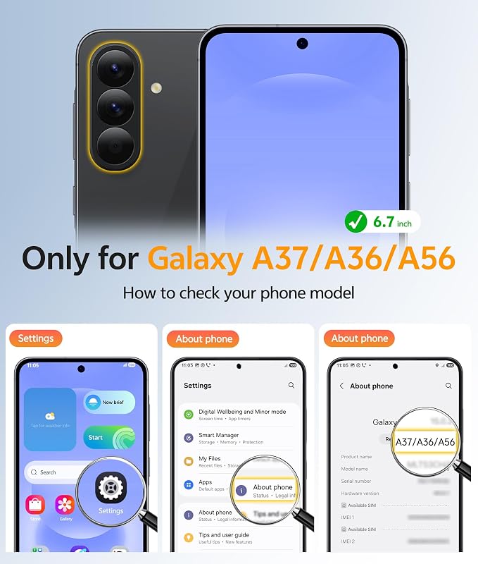 FNTCASE for Galaxy A37/A36 5G Phone Case, Fit for Magsafe, Screen Protector | Translucent Matte Magnetic Back, 14FT Military Grade Drop Protection, Shockproof Protective, for Samsung A37 Cover, Blue - Image 2