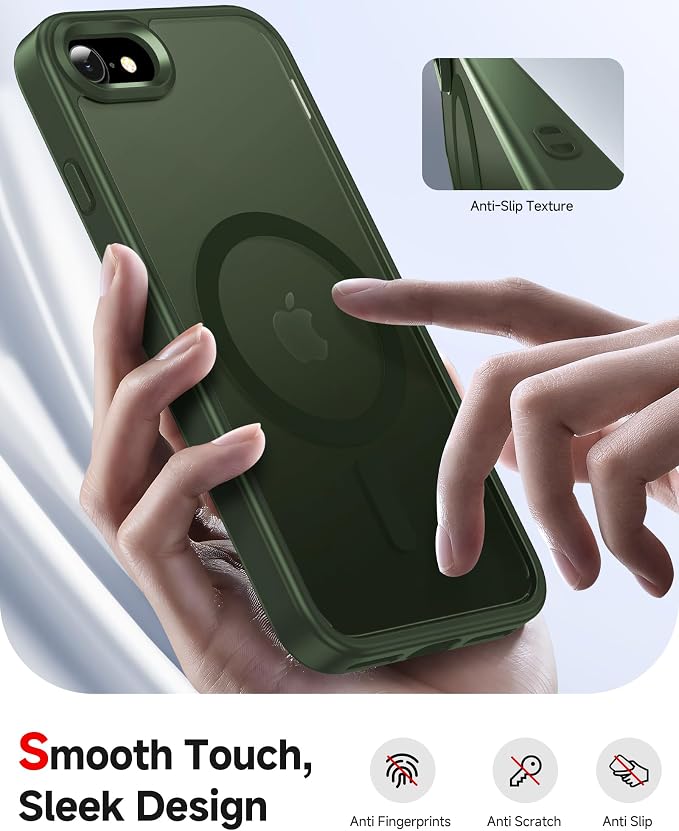 LeYi for iPhone SE Case Green 2022 (3rd Generation)/2020 (2nd) iPhone-8/7 Cases[ Screen Protector X2+ Camera Cover X2] i Phone SE3 SE2 Gen for MagSafe Magnetic Slim Cover iPhone8/7 SE 3/2, Green - Image 5