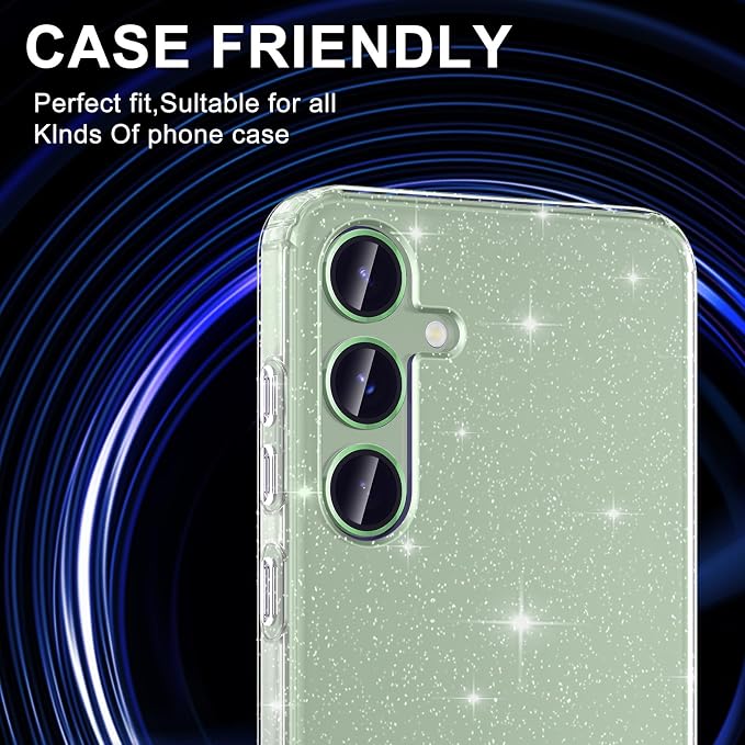for Samsung Galaxy S25 Plus Camera Lens Protector, Individual Metal Ring Tempered Glass Lens Cover, [Strong Adsorption] Scratch Resistant Ultra-Thin HD Clear Lens Cover, 1 Set-Light Green - Image 5