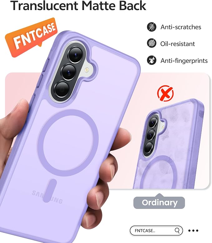 FNTCASE for Galaxy A37/A36 5G Phone Case, Fit for Magsafe, Screen Protector | Translucent Matte Magnetic Back, 14FT Military Grade Drop Protection, Shockproof Protective, for Samsung A37 Cover - Image 6
