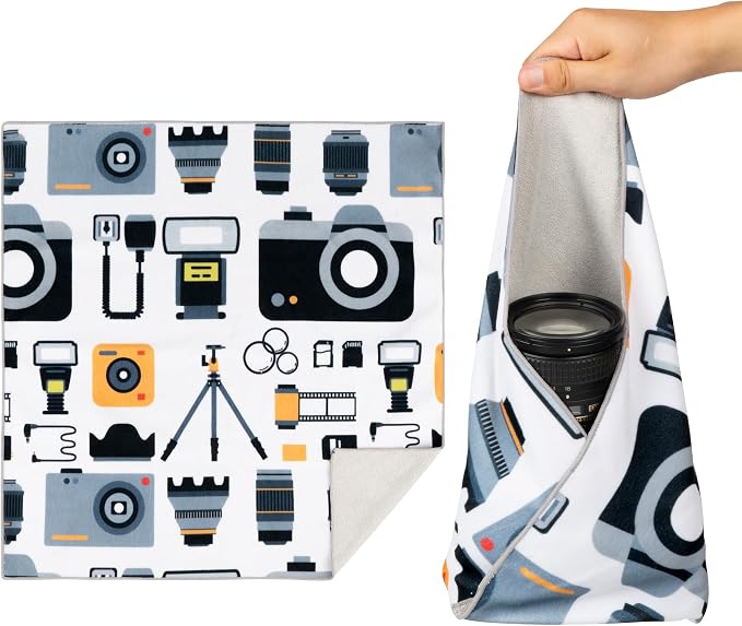 Walking Way Protective Wrap, Self-Adhesive Magic Cloth Camera Wrap, Storage Cloth, Anti-Scratch, Dustproof, Washable Lens Pouch for DSLR, Smartphones, Laptops, Cosmetic by WalkingWay