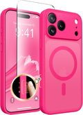 CAPRARO for iPhone 17 Pro Max Case, Compatible with MagSafe Hot Pink | Upgraded [Full Camera Protection] Protective Translucent Matte Women Girl Magnetic Phone Case Cover, Hot Pink by CAPRARO