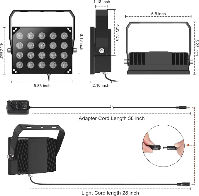Univivi 20-LEDs IR Illuminator 850nm IR Light for Security Camera, Black | Long Range IR Illuminators for Night Vision, 90 Degree Wide Angle Infrared Flood Light, IP67 Waterproof for Outdoor&Indoor - Image 3