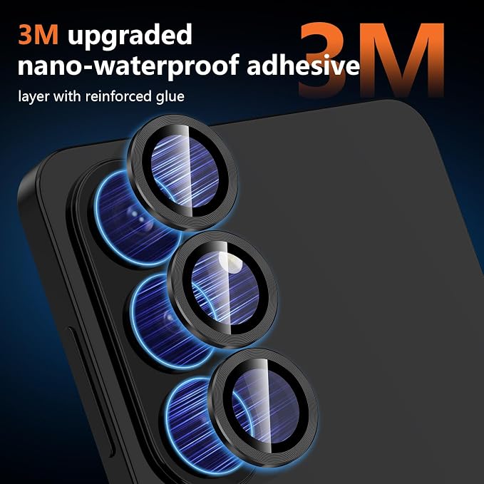 for Samsung Galaxy S26 Plus Camera Lens Protector, Individual Metal Ring Tempered Glass Lens Cover, [Strong Adsorption] Scratch Resistant Ultra-Thin HD Clear Lens Cover, 1 Set-Black - Image 4