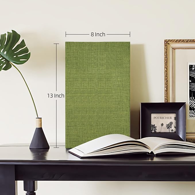 potricher Photo Album 4x6, 300 Pockets, Linen Cover, Green | Small Capacity 4x6 Picture Albums with Horizontal Pockets, 4x6 Photo Book for Family, Wedding, Baby, Anniversary - Image 2