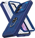 Gritup for Galaxy A35 5G Case Military-Grade Shockproof with Kickstand Blue | with 2 PCS Screen Protector, Slide Camera Cover, Heavy Duty Outdoor Protection Funda para A 35 Phone Cover, Blue by Gritup