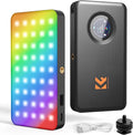 K&F CONCEPT 12W RGB Camera Video Light, 5000mAh CRI95+ 2700-7500K | Rechargeable LED DSLR Lighting 13 Effects with OLED Screen, Cold Shoe, 1/4'' Screw Mount for Content Creator Photography S12R by KFCONCEPT