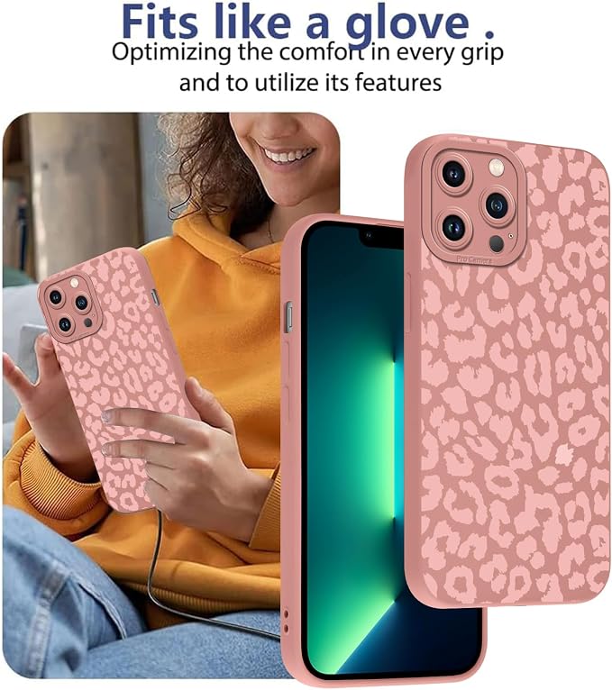 Cute Pink Cheetah Print Phone Case for iPhone 13 Pro Max 6.7" | Aesthetic Leopard Pattern Design Cover Full Camera Lens Protective Shockproof Soft Slim TPU Funda for Women Girls - Image 7