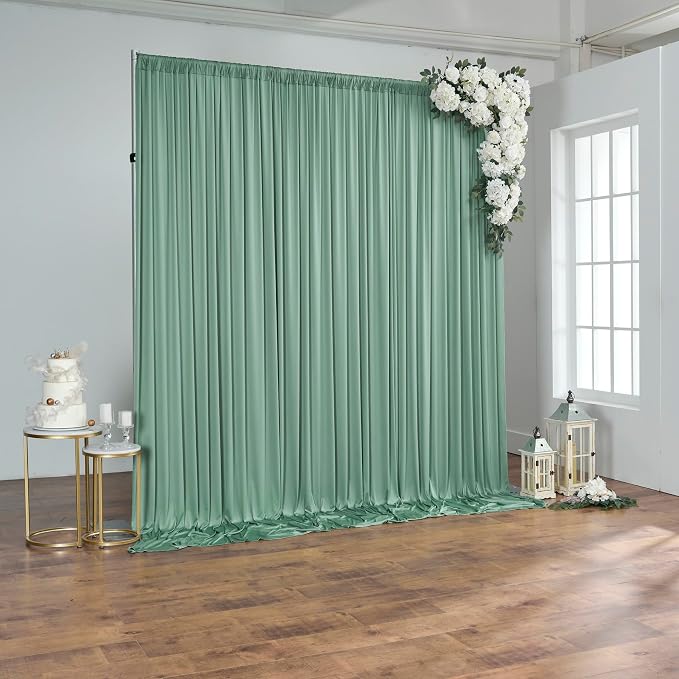 10 ft x 10 ft Sage Green Backdrop Curtains for Parties, Wrinkle Free Sage Green Photography Backdrop Drapes for Wedding Boys Birthday Baby Shower Bridal Shower Party - Image 6