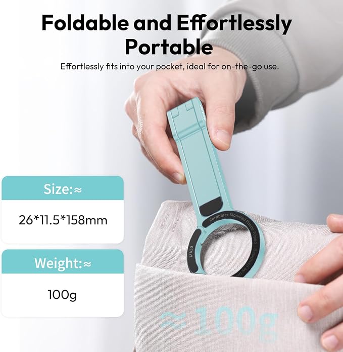ULANZI MA30 Magnetic Phone Tripod Stand for iPhone, Aluminium Maglock Smartphone Mini Tripod Pocket Cell Phone Stand Strong Magnet Compatible with iPhone 17 16 15 14 13 12 Series, Mint Green - Image 6