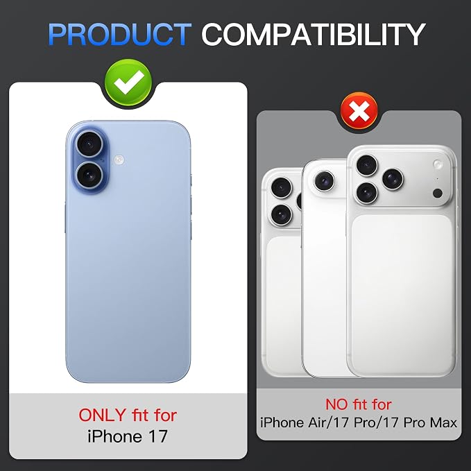 Suoman for iPhone 17 Camera Lens Protector, Glitter Diamond Individual Metal Tempered Glass Camera Lens Cover [Strong-Adhesion][Does not Affect Night Shots] -Blue - Image 2