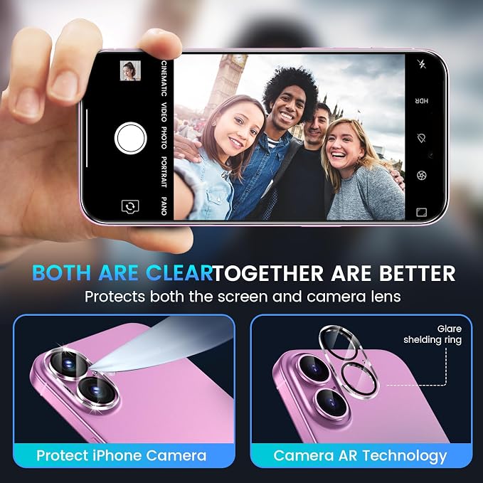 Fotbor for 3Pack iPhone 16 Screen Protector with 3Pack Camera Lens Protector, 9H+ Tempered Glass Easy Installation Kit, Case Friendly iPhone 16 - Image 5