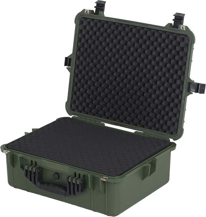 MEIJIA All Weather IP67 Waterproof Hard Camera Case,Hard Protective Case,Hard Case with Customizable Foam,Fit Use of Drones,Camera,Equipments,Pistols(Green,20.62 x16.85x8.11inches) - Image 3