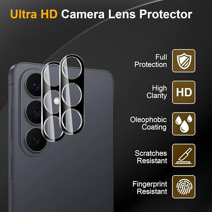 3 Pack Camera Lens Protector for Samsung Galaxy S26/S26 Plus | Tempered Glass,Anti-Fingerprint,9H Hardness,Scratch Resistant,Easy to Install,Bubble Free,HD Clarity - Image 5