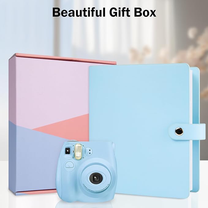 Veicevol 320 Pockets 2x3 Inch Photo Album for Instax Mini & Polaroid, Blue | PU Leather Cover, Gift Box Packaging, Acid-Free Pages, With Snap Closure, Securely Hold all Your Precious Instant Snapshots - Image 3