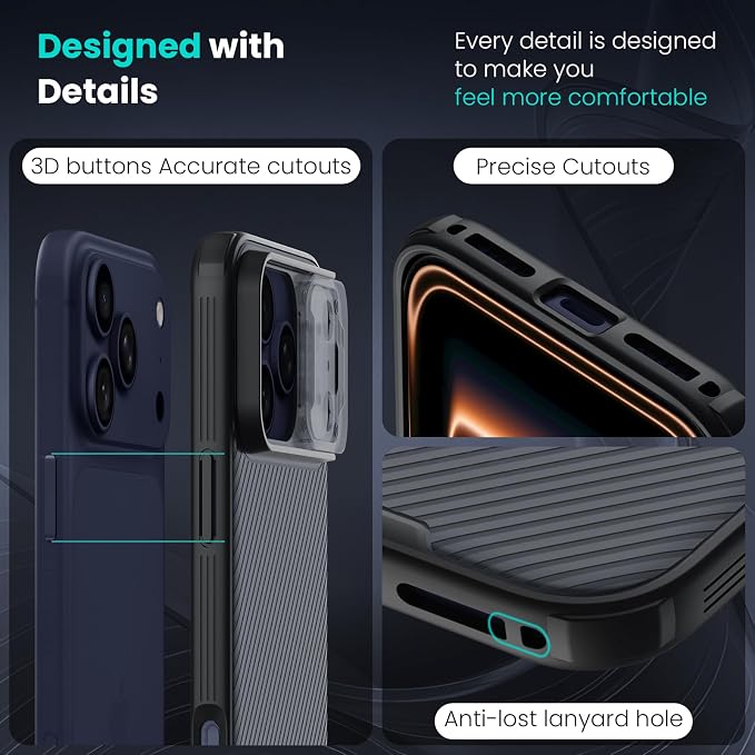 Nillkin for iPhone 17 Pro Max Case with Slide Camera Cover | Full Camera Protection | Thin Slim Fit | Shockproof Protective | Phone Case for iPhone 17 Pro Max, Transparent Black - Image 6