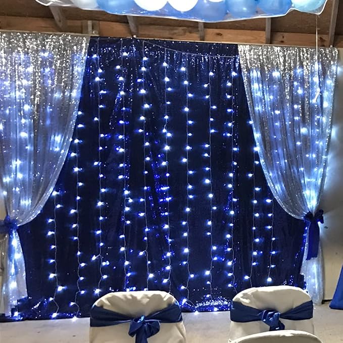 Poise3EHome 6FT x 8FT Navy Blue Sequin Photography Backdrop Curtain for Party Decoration, Navy Blue - Image 3