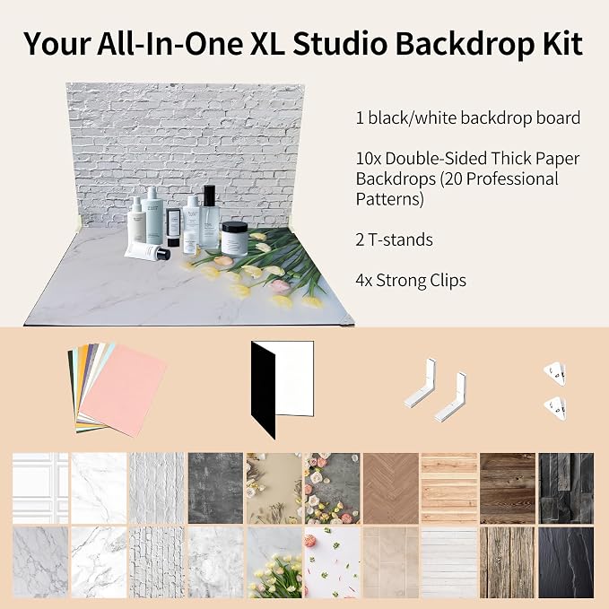 23 x 35 in Product Photography Backdrops, 10 Sheets, 20 Patterns - Image 4