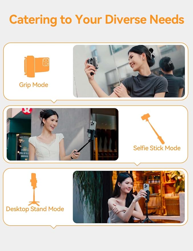 Takerers Portable Selfie Stick Tripod with Remote【Pocket Size】 4-in-1 Extendable Cell Phone Tripod【360° Rotation】 Mini Selfie Stick for iPhone Android Phone Holder for Video Recording Live Streaming - Image 2