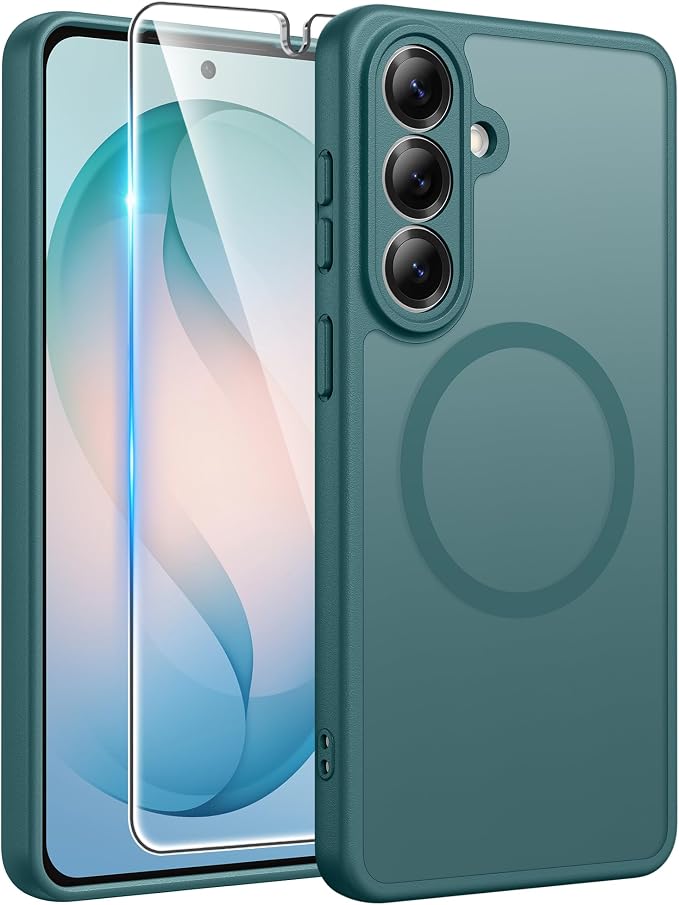 FNTCASE for Samsung Galaxy S26 Case, Fit for Magsafe, with Screen Protector | Full Camera Protection, Translucent Matte, 14FT Military Grade Drop Proof, Shockproof Protective Phone Cover, Sagebrush Green by FNTCASE