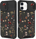 for iPhone 16 Case - Women Cute Phone Cover Girly Pretty Fancy Unique Aesthetic Design Slide Camera Cover Protective Case for Apple for iPhone 16,Flowers Floral by Goocrux