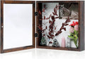 Muzilife 11x11 Shadow Box Picture Frame, 2.16 Deep, Real Glass, Honey Brown | FSC-Wood, Magnetic Door, Linen Interior & Pins, Vertical, Horizontal Wall Hanging, Display Case Frame for Photos & Keepsakes by Muzilife