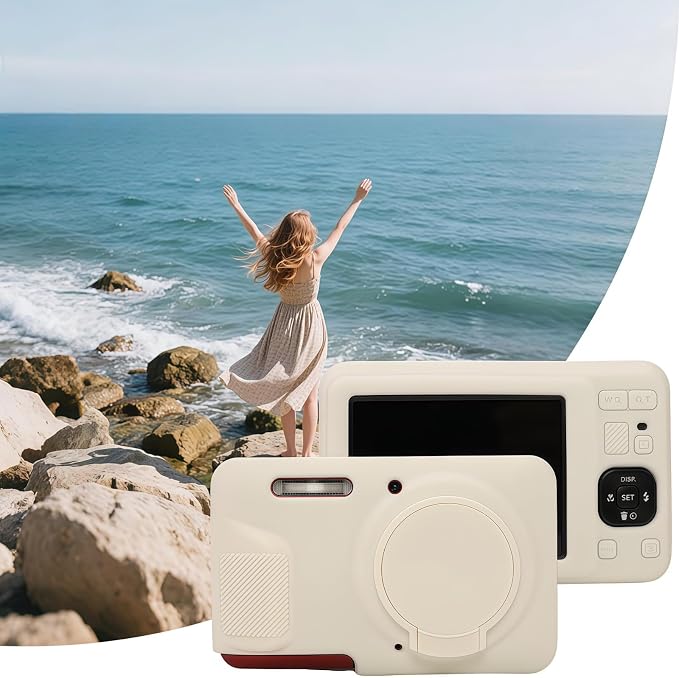 Case for Kodak PIXPRO FZ55, FZ55 accessories | Soft Silicone Protective Case Removable Lens Cover, Comes with 2 Screen Protectors and 1 Wrist Strap. (Misty White) - Image 6
