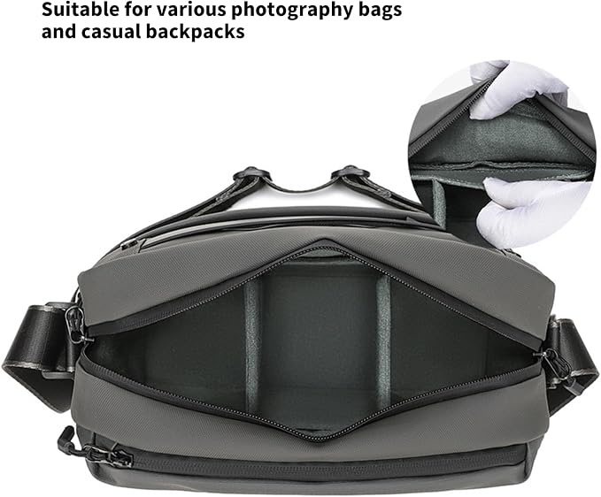 Shockproof Camera Storage Bag Removable Padded Insert Flexible Compartments Foldable Design Equipment Protecting Shockproof Camera Storage - Image 3