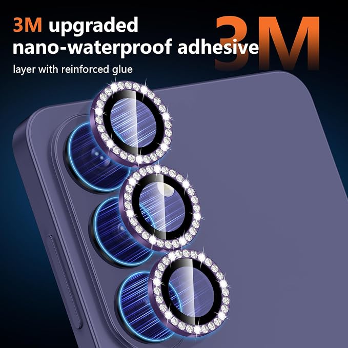 for Samsung Galaxy S26 Plus Camera Lens Protector, Individual Metal Ring Tempered Glass Lens Cover, [Strong Adsorption] Scratch Resistant Ultra-Thin HD Clear Lens Cover, 1 Set-Violet Diamond - Image 4