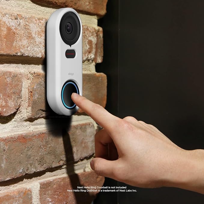 elago Silicone Case for Google Nest Hello Doorbell Cover (Wired) | Full Protection, Night Vision Compatible [US Patent Registered] [White] - Image 8