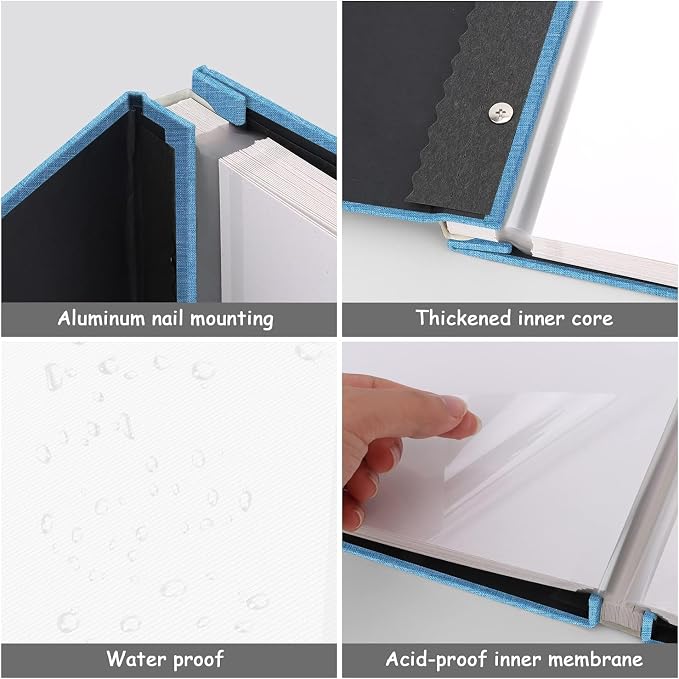 Zesthouse Large 18In Photo Album Self Adhesive 60 Pages, Scrapbook Albums with Sticky Page Holds 10x12 & 8x10 & 5X7 & 4x6 Pictures, DIY Photo Book Ideal Gift for Family Wedding Baby - Image 5