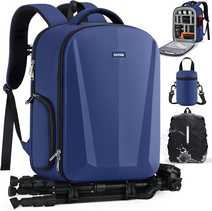 SDYSM Camera Backpack, Large Camera Bag for Photographers Professional DSLR/SLR Mirrorless Camera Case Compatible for Sony Canon Nikon, Blue by SDYSM