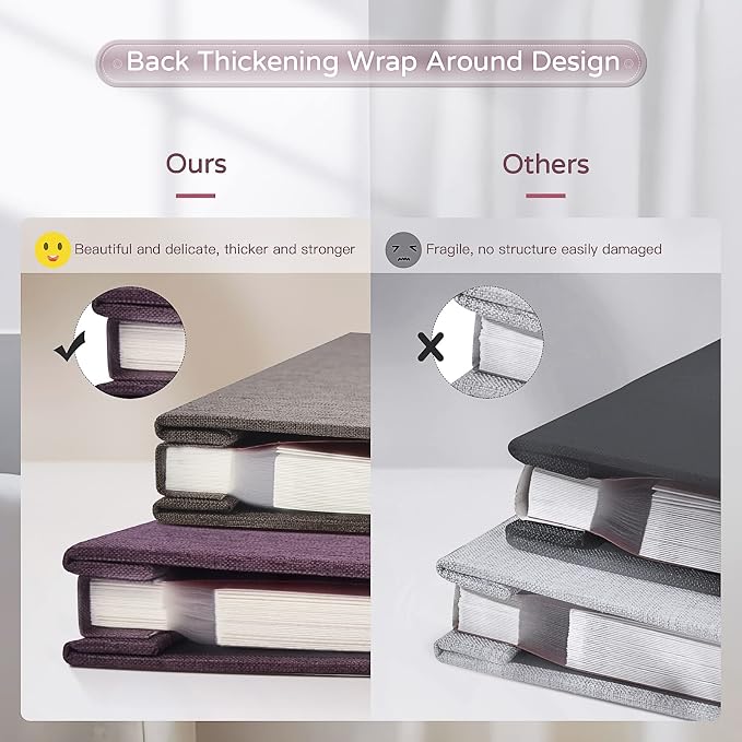 Popotop Large Photo Album Self Adhesive 4x6 5x7 8x10 Scrapbook Album DIY Picture Book,Gifts for Mom,Family Baby and Wedding,with Metal Pen and Plastic Board - Image 6