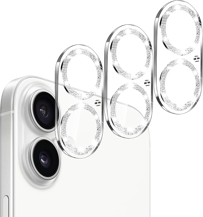 Dengduoduo Camera Lens Protector for iPhone 16 and 16 Plus 3 Pack, Tempered Glass, Ultra HD, 9H Hardness, Anti-Scratch, Case Friendly, Easy to Install [No Affect on Night Shots] by Dengduoduo