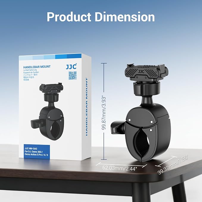 JJC Magnetic Bike Pole Mount for DJI Osmo Action 5 Pro 4 3,with Ball Head | Handlebar Bike Pole Mount Motorcycle Clamp Mount,Lightweight ABS Crab Clamp for Round Pipe Tube Desk,w. Quick Release Mount - Image 6