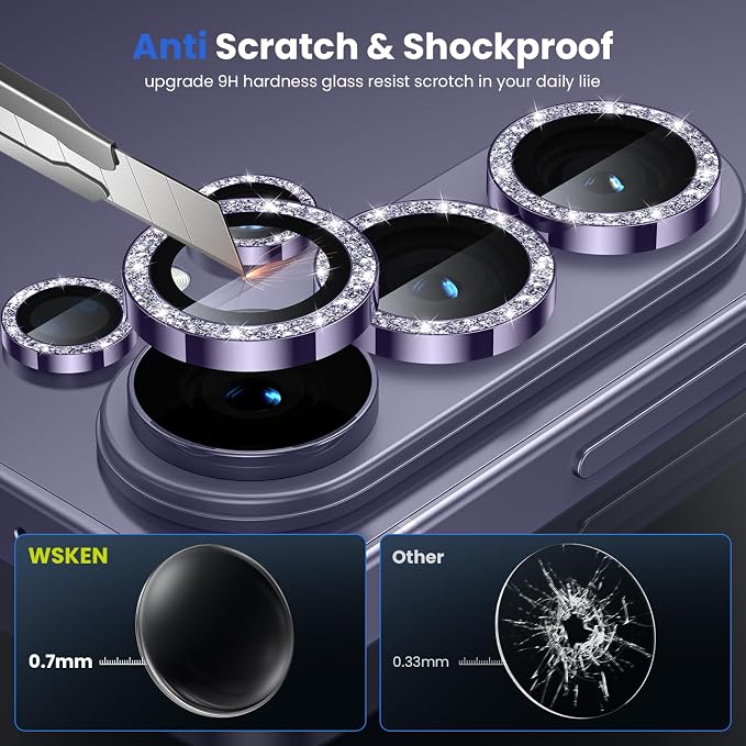 WSKEN for Samsung Galaxy S26 Ultra Camera Lens Protector - Ultra Thin | Case Friendly, 9H Shatterproof Tempered Glass, Anti Scratch Metal Circle, Camera Screen Protector Cover Accessories - Image 3